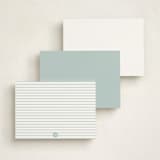 "Linear" - Personalized Stationery Cards in Mint by Angela Garrick - Back of Card Options