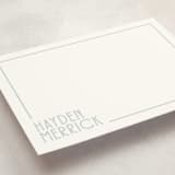 "Linear" - Personalized Stationery Cards in Mint by Angela Garrick - Detail
