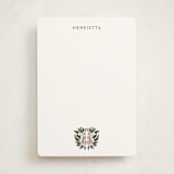 "Cheetah Crest" - Personalized Stationery Cards in Blush by Britt Mills - Front
