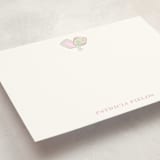"Palm Court" - Personalized Stationery Cards in Cotton Candy by Little Blue Designs - Detail