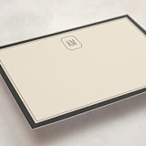 "Formal initials" - Personalized Stationery Cards in Noir by Creo Study - Detail