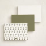 "pearl snap" - Personalized Stationery Cards in Cactus by Megan Davis - Back of Card Options
