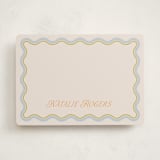 "Squiggled" - Personalized Stationery Cards in Lemongrass by Everett Paper Goods - Front