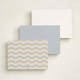 "Squiggled" - Personalized Stationery Cards in Lemongrass by Everett Paper Goods - Back of Card Options
