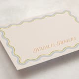 "Squiggled" - Personalized Stationery Cards in Lemongrass by Everett Paper Goods - Detail