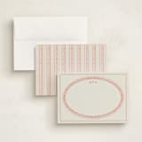 "Classic Oval" - Personalized Stationery Cards in Rouge by Claire - Assembled
