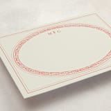 "Classic Oval" - Personalized Stationery Cards in Rouge by Claire - Detail