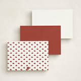 "Cheery Cherry" - Personalized Stationery Cards in Cherry by Inkblot Design - Back of Card Options