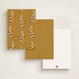 "Moon Snakes" - Personalized Stationery Cards in Mustard by Hanna Symonovych - Back of Card Options