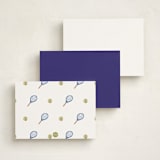 "Sportsy Tennis" - Personalized Stationery Cards in Ice by Teju Reval - Back of Card Options