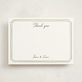 "Handwritten" - Personalized Stationery Cards in Moss by Cass Loh - Front