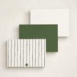 "Handwritten" - Personalized Stationery Cards in Moss by Cass Loh - Back of Card Options