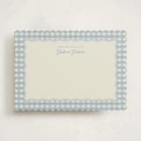 "Scalloped Gingham" - Personalized Stationery Cards in Pond by Brianne Larsen - Front