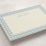 "Scalloped Gingham" - Personalized Stationery Cards in Pond by Brianne Larsen - Detail