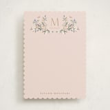 "Garden Greens" - Personalized Stationery Cards in Rose by Kristen Smith - Front