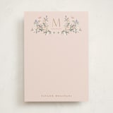 "Garden Greens" - Personalized Stationery Cards in Rose by Kristen Smith - Front