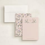 "Garden Greens" - Personalized Stationery Cards in Rose by Kristen Smith - Assembled
