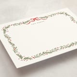 "holiday botanical border" - Personalized Stationery Cards in Stocking by Creo Study - Detail