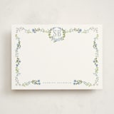 "Fiorellini" - Personalized Stationery Cards in Periwinkle by Petra Kern - Front