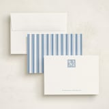 "Intricate Initial" - Personalized Stationery Cards in Cornflower by Blustery August - Assembled