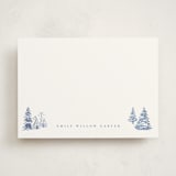 "Winter Cabin" - Personalized Stationery Cards in Frost by Teju Reval - Front
