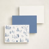 "Winter Cabin" - Personalized Stationery Cards in Frost by Teju Reval - Back of Card Options