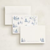 "Winter Cabin" - Personalized Stationery Cards in Frost by Teju Reval - Assembled