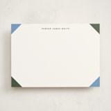 "Color Corners" - Personalized Stationery Cards in Ocean by Kelly Watkins - Front