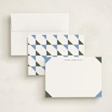 "Color Corners" - Personalized Stationery Cards in Ocean by Kelly Watkins - Assembled