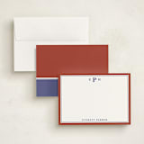 "a perfect gentleman" - Personalized Stationery Cards in Maroon by Kat Roberts - Assembled