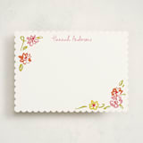 "PinkOrangeflorals" - Personalized Stationery Cards in Sugar by samovilka - Front