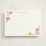 "PinkOrangeflorals" - Personalized Stationery Cards in Sugar by samovilka - Front
