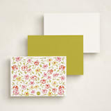 "PinkOrangeflorals" - Personalized Stationery Cards in Sugar by samovilka - Back of Card Options