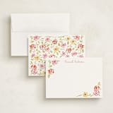 "PinkOrangeflorals" - Personalized Stationery Cards in Sugar by samovilka - Assembled