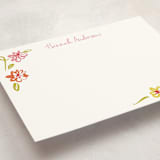 "PinkOrangeflorals" - Personalized Stationery Cards in Sugar by samovilka - Detail