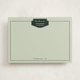 "Classic Badge" - Personalized Stationery Cards in Olive by Kelly Watkins - Front