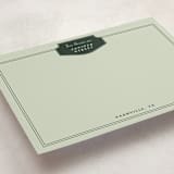 "Classic Badge" - Personalized Stationery Cards in Olive by Kelly Watkins - Detail