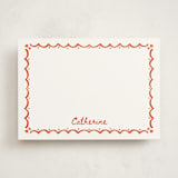 "Inked Scallops" - Personalized Stationery Cards in Coral by Becky Nimoy - Front
