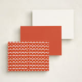 "Inked Scallops" - Personalized Stationery Cards in Coral by Becky Nimoy - Back of Card Options