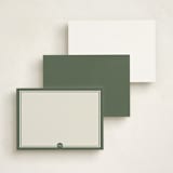"Noble Hall" - Personalized Stationery Cards in Malachite by Diana Pinnell - Back of Card Options