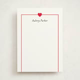 "Simple Heart" - Personalized Stationery Cards in Cherry by AK Graphics - Front