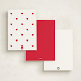 "Simple Heart" - Personalized Stationery Cards in Cherry by AK Graphics - Back of Card Options