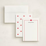 "Simple Heart" - Personalized Stationery Cards in Cherry by AK Graphics - Assembled