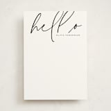 "Hello Stranger" - Personalized Stationery Cards in Tuxedo by Anna Elder - Front