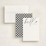 "Hello Stranger" - Personalized Stationery Cards in Tuxedo by Anna Elder - Assembled