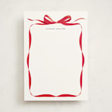 "Bow" - Personalized Stationery Cards in Crimson by Olivia Kanaley Inman - Front
