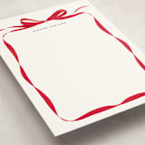 "Bow" - Personalized Stationery Cards in Crimson by Olivia Kanaley Inman - Detail