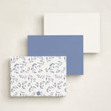 "Classic Baby Monogram" - Personalized Stationery Cards in Cobalt by Susan Brown - Back of Card Options