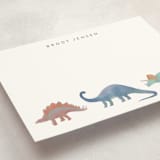 "Dinosaur Parade" - Personalized Stationery Cards in Lagoon by Joanna Griffin - Detail