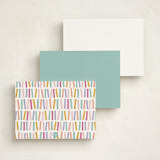 "Confetti border" - Personalized Stationery Cards in Rainbow by Creo Study - Back of Card Options